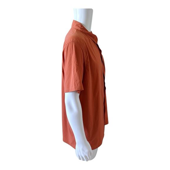 COLUMBIA Mens Size XL Orange Short Sleeve Nylon Snap Up Collared Outdoor Shirt - Picture 3 of 7
